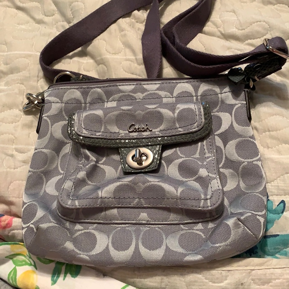 Coach small crossbody gray